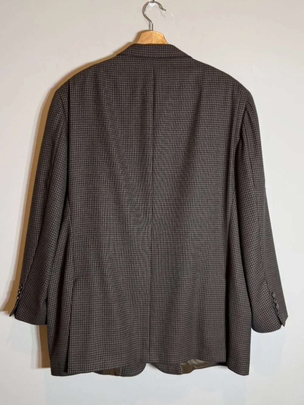 Hart Schaffner Marx Plaid Wool Sport Coat Dinner Jacket Blazer Men's 48R Brown